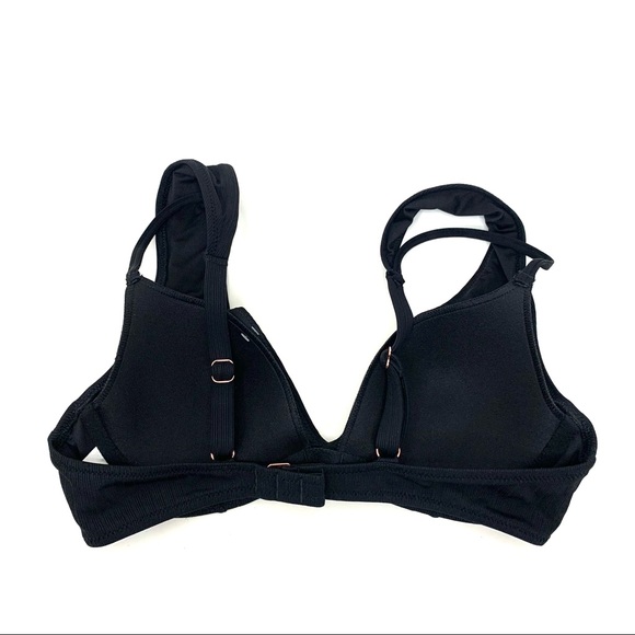 Shade & Shore Plunging Black Textured Bikini With Adjustable Straps New Nwot 34B - Picture 2 of 14